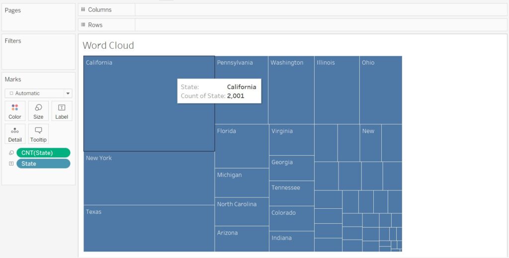 how to create a tableau word cloud